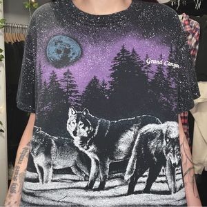 Vintage AOP 1991 San Segal Grand Canyon Wolf Nature Tee